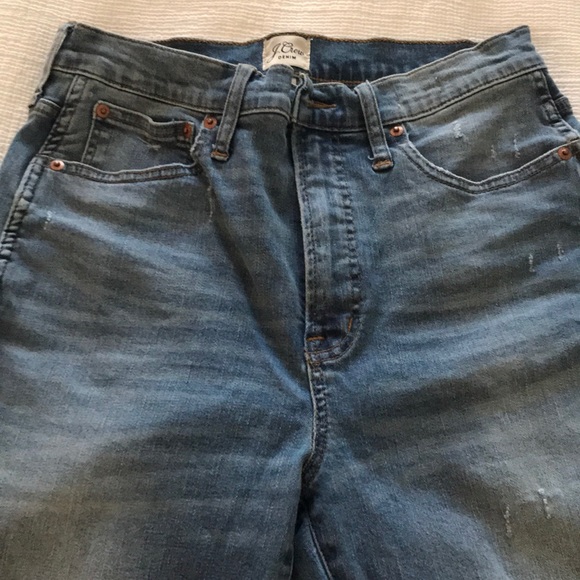 Jcrew distressed high rise vintage straight denim - Picture 3 of 5